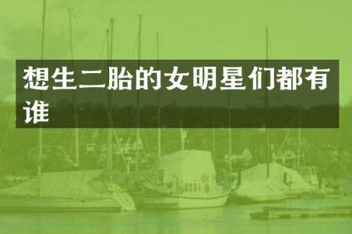 想生二胎的女明星们都有谁
