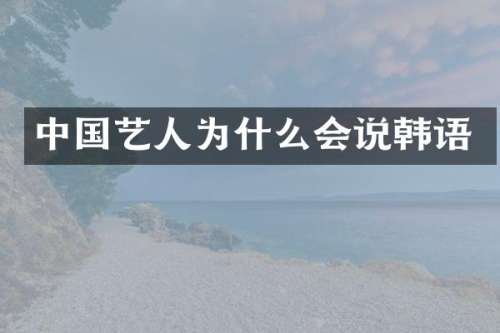 中国艺人为什么会说韩语