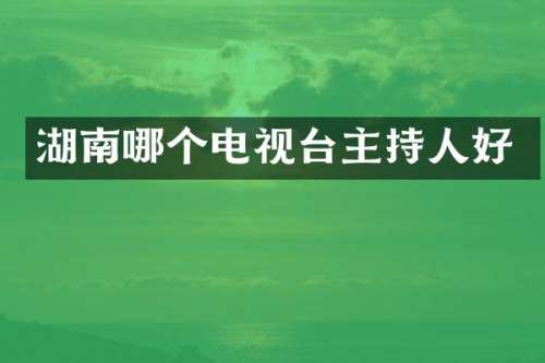 湖南哪个电视台主持人好
