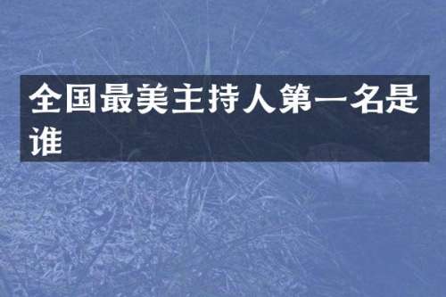 全国最美主持人第一名是谁