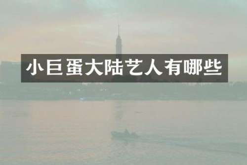 小巨蛋大陆艺人有哪些
