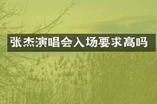 张杰演唱会入场要求高吗