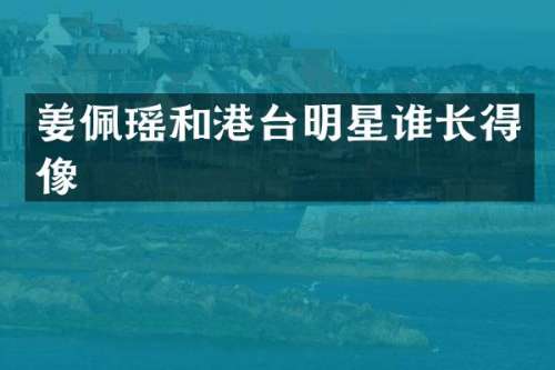 姜佩瑶和港台明星谁长得像