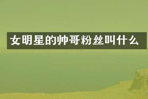 女明星的帅哥粉丝叫什么