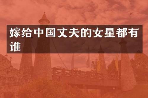 嫁给中国丈夫的女星都有谁