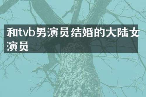 和tvb男演员结婚的大陆女演员