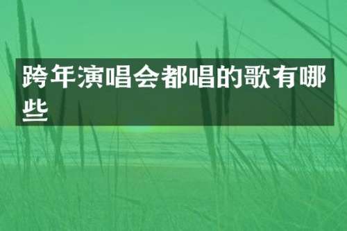 跨年演唱会都唱的歌有哪些