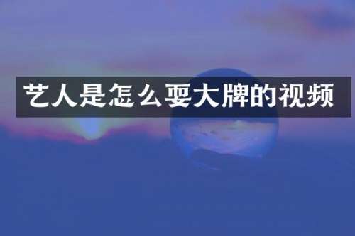 艺人是怎么耍大牌的视频