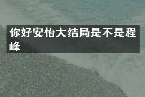 你好安怡大结局是不是程峰