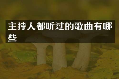 主持人都听过的歌曲有哪些