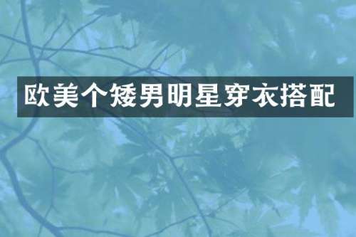 欧美个矮男明星穿衣搭配