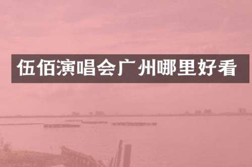 伍佰演唱会广州哪里好看