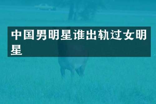 中国男明星谁出轨过女明星