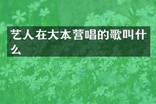 艺人在大本营唱的歌叫什么