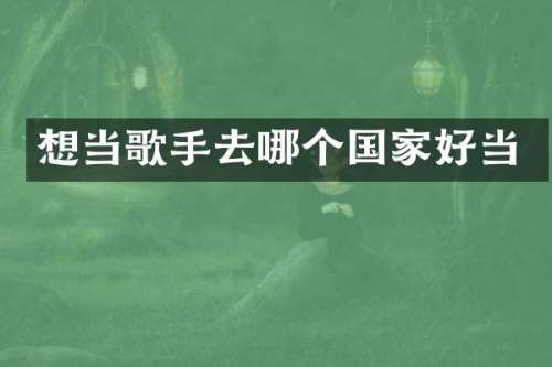 想当歌手去哪个国家好当