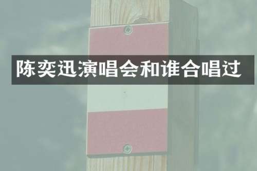 陈奕迅演唱会和谁合唱过