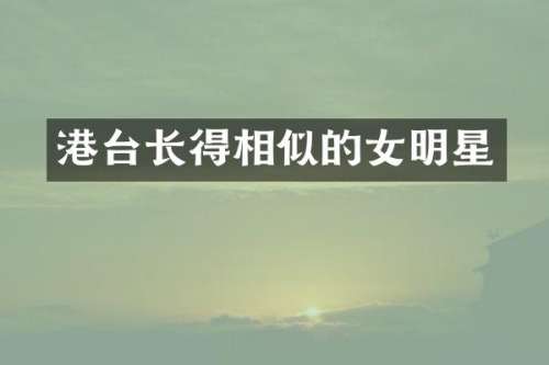 港台长得相似的女明星