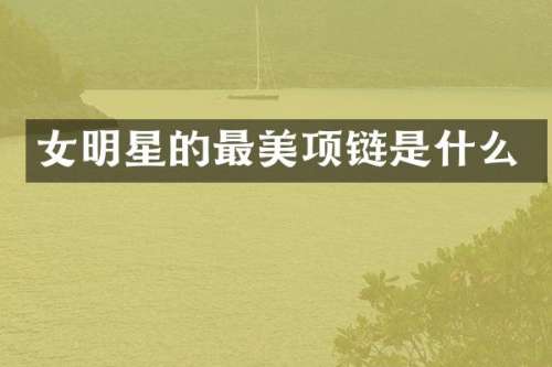 女明星的最美项链是什么