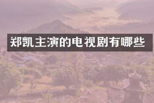 郑凯主演的电视剧有哪些