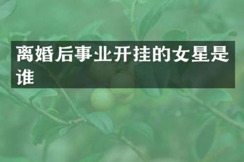 离婚后事业开挂的女星是谁
