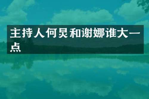 主持人何炅和谢娜谁大一点