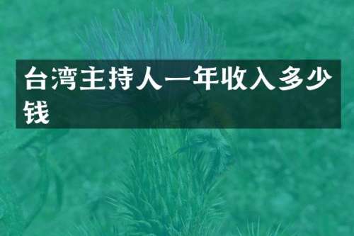 台湾主持人一年收入多少钱