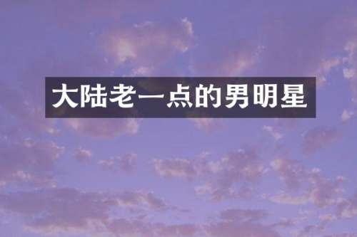 大陆老一点的男明星