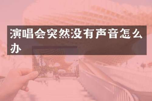 演唱会突然没有声音怎么办