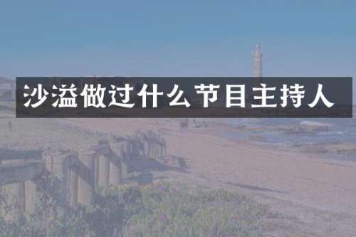 沙溢做过什么节目主持人