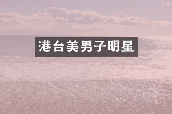港台美男子明星
