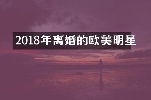 2018年离婚的欧美明星