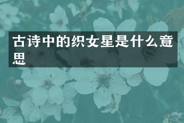 古诗中的织女星是什么意思