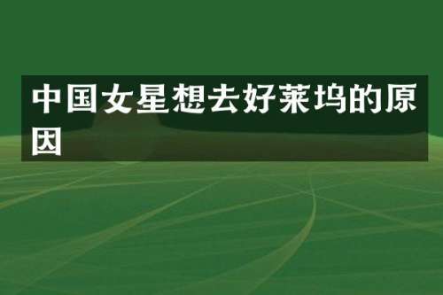中国女星想去好莱坞的原因