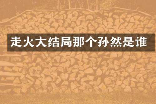 走火大结局那个孙然是谁