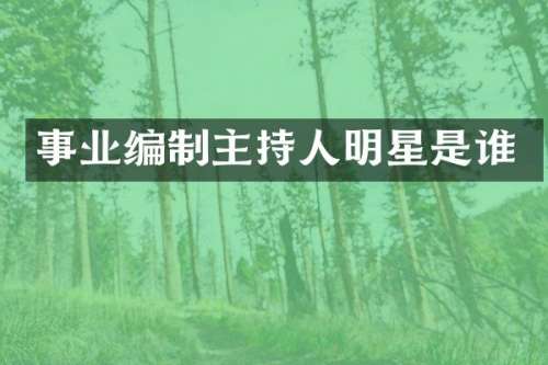 事业编制主持人明星是谁