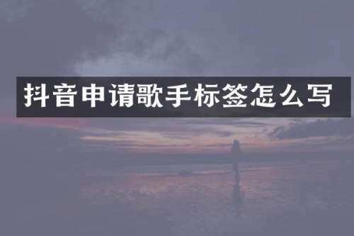 抖音申请歌手标签怎么写