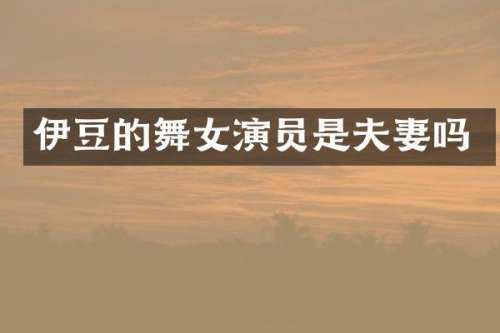 伊豆的演员是夫妻吗