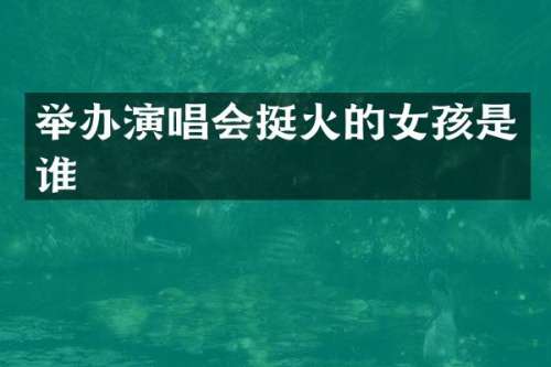 举办演唱会挺火的女孩是谁