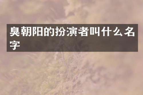 臭朝阳的扮演者叫什么名字