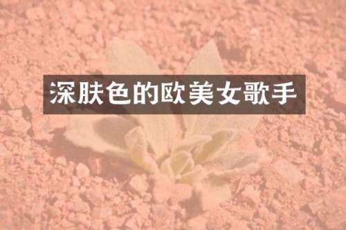 深肤色的欧歌手