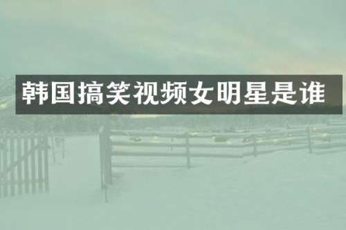 韩国搞笑视频女明星是谁