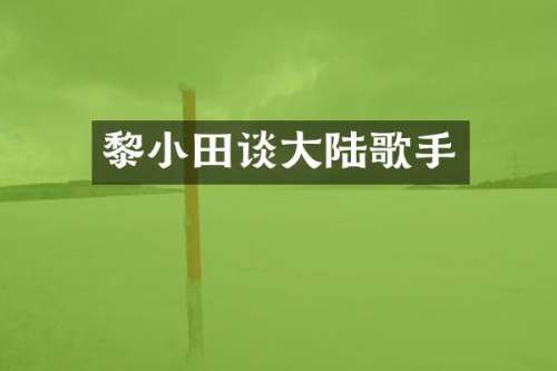 黎小田谈大陆歌手