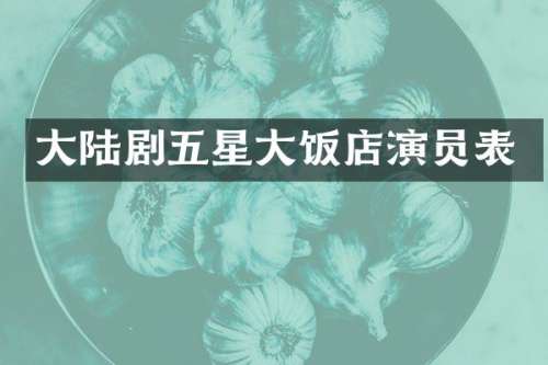 大陆剧五星大饭店演员表