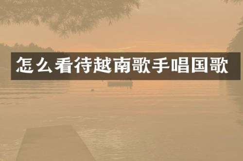 怎么看待越南歌手唱国歌