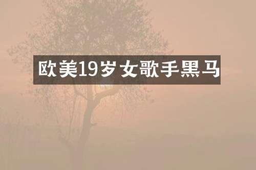 欧美19岁女歌手黑马