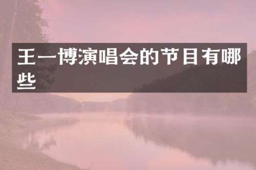 王一博演唱会的节目有哪些