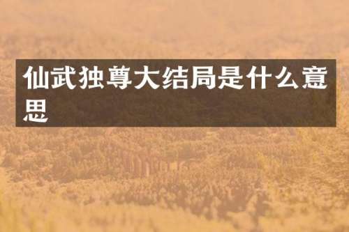 仙武独尊大结局是什么意思