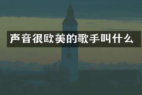 声音很欧美的歌手叫什么