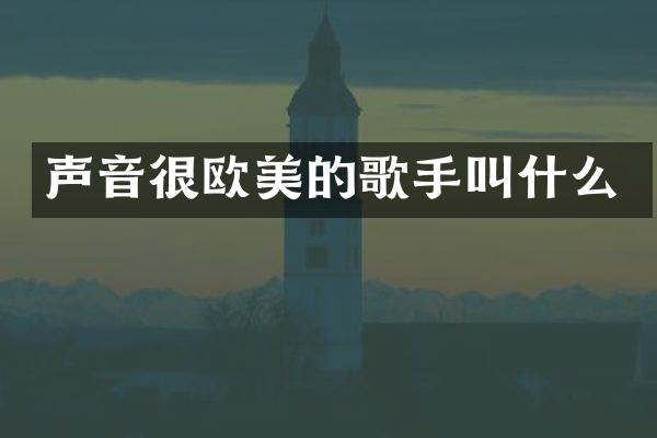 声音很欧美的歌手叫什么