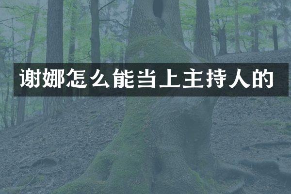 谢娜怎么能当上主持人的